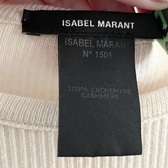 Isabel Marant Knit Sweater 100% Cashmere no 1501 Lightweight Luxury Cream XSFLAW - Picture 2 of 13